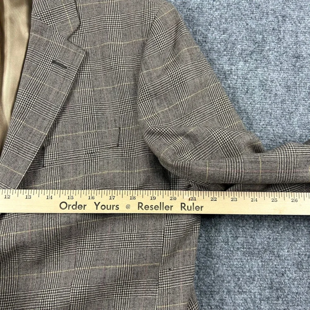 Banana Republic Blazer Mens 42R Brown Glen Plaid Wool Blend 2 Button Sport‎ Coat